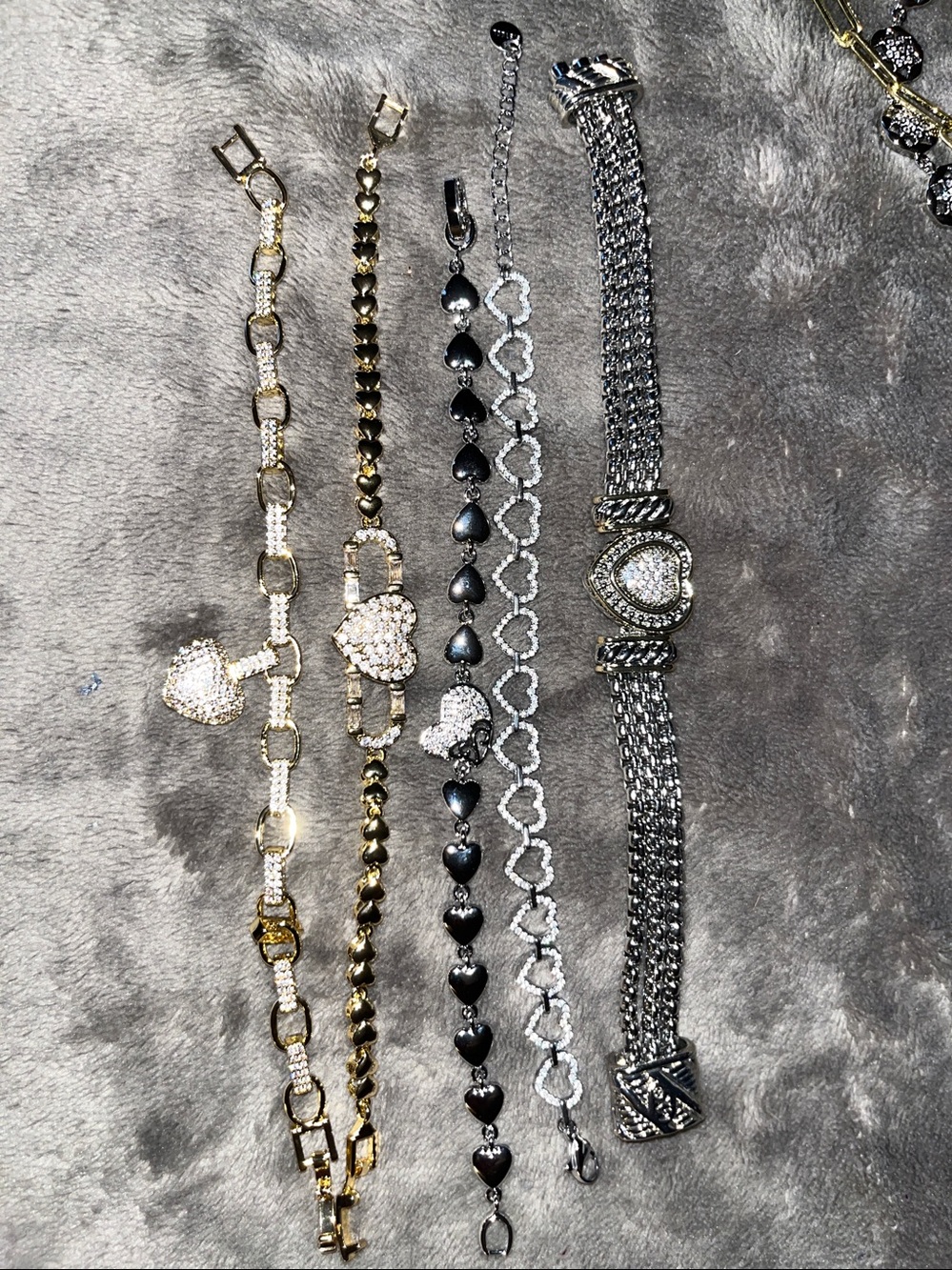 5 heart bracelet bundle designer inspired